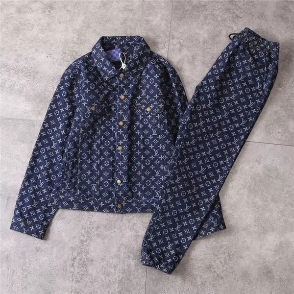 

2019 new denim jackets men and women brand jackets brand suits version jacket + pants men's jacket sweatshirt, Black;brown