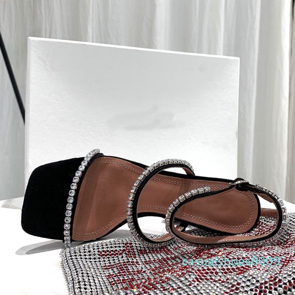 

summer new style open toe buckle horseshoe shoes leather rhinestone fashion sandals high heels c09, Black