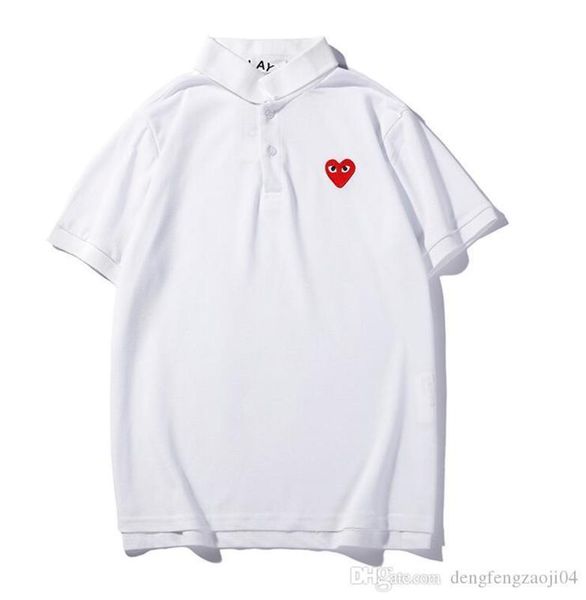 

commes des garcons play heart cdg пали дизайнер поло рубашка мужская мода маленький красный сердце вышивка поло рубашка повседневная удобная, White;black