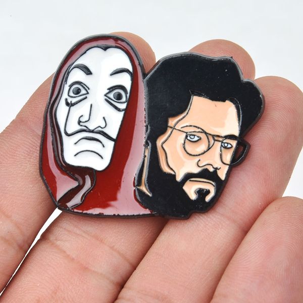 

бумажный дом la casa de papel металлический значок pin сальвадор дали тиснение брошь нагрудник костюм коллекция подарок, Gray