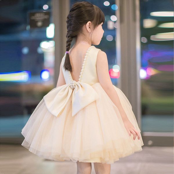 

1-12 лет проживает девочки жемчуг принцесса день рождения платья девушки крещение ну вечеринку пачка платье младенческой девушка платье vest, Red;yellow