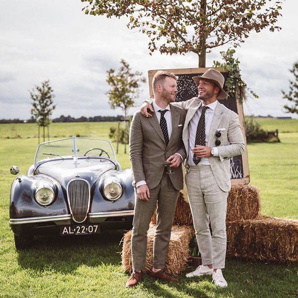 

summer grey terno masculino ivory linen men suits 2019 wedding man blazer groom tuxedos 2piece slim fit terno masculino, White;black