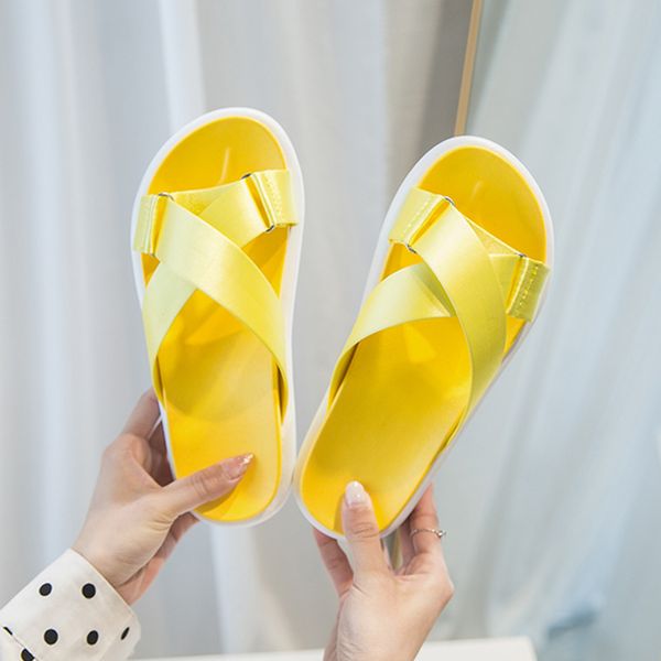 

slippers rimocy summer leisure beach women flat heels comfortable solid color casual sandals woman non-slip outdoor slides 2021, Black