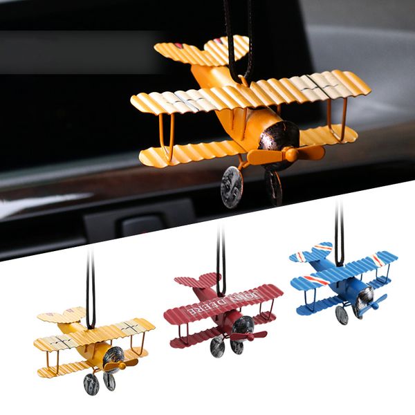

car pendant vintage metal airplane aircraft model hanging ornament charm automobiles interior rearview mirror decoration gift