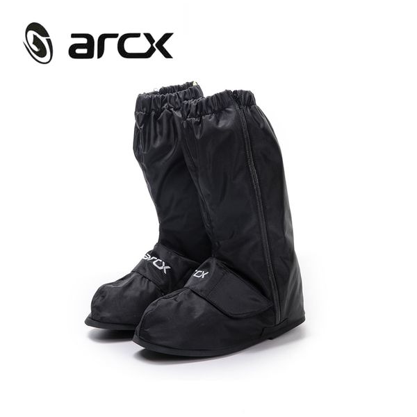 

arcx motorcycle waterproof rain shoes covers adjustable tightness reusable waterproof non-slip rain black shoes boots cover
