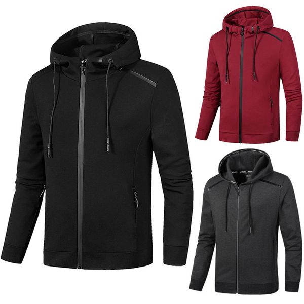 

men's windbreaker jackets male male's zip coat autumn sport outdoor cycling jacket hooded waterproof jackets sportwear, Black;brown