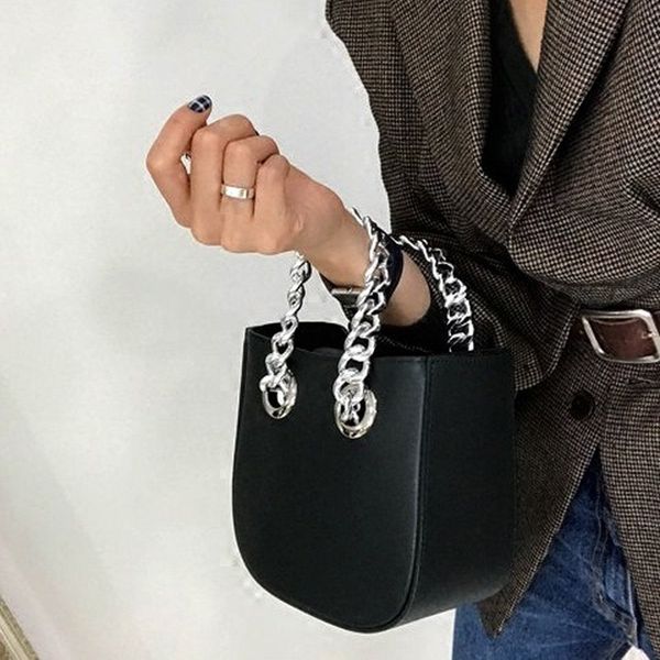 

2019 new network red small black bag chain handbag high sense single shoulder slanting satchel