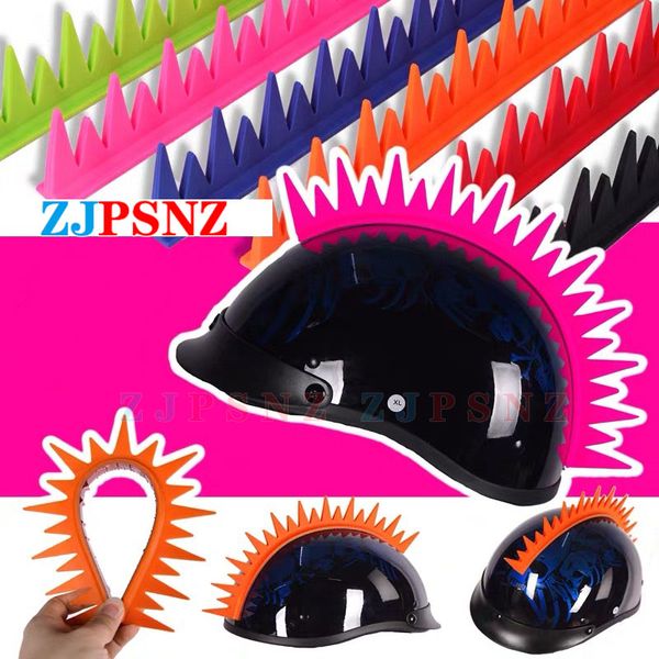 

motorcycle helmet mohawk sticker 6 colors reflective rubber dirt biker motocross mohawk biker uneven saw blade fire high quality