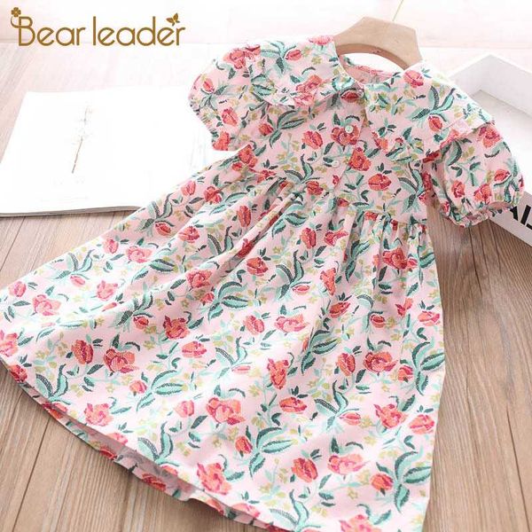 

bear leader baby girls dress brand toddler girl summer clothes kids floral print princess party dresses 2-6y new girls dress, Red;yellow