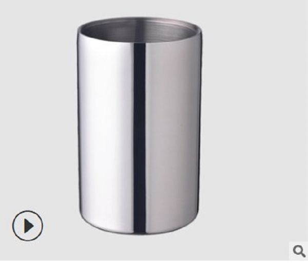 

2020 ice buckets and coolers stainless steel double layer insulated ice barrel straight round bar beer barrel red wine metal barrel
