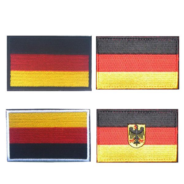 Alman Bayrağı 3D Işlemeli Kol Bandı Askeri Taktik Asker Kimlik Moral Rozeti Kamuflaj Giyim Sırt Çantası Yama