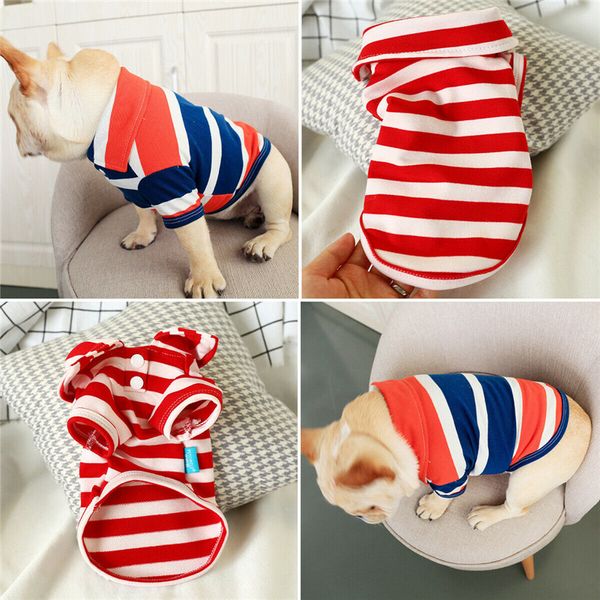 

симпатичная собака кошка жилет щенок полосатая футболка пальто одежда летняя одежда костюмы летняя одежда щенок одежда для домашних животных