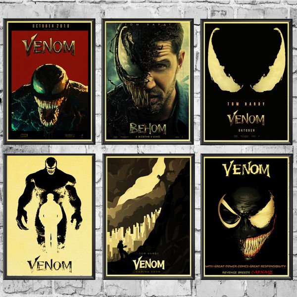 

venom movie tom hardy marvel comics retro poster prints wall stickers for living room home decoration
