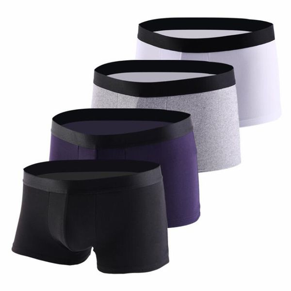 

мужское нижнее белье хлопчатобумажные боксерские шорты трусы мужские чистые твердые трусики бизнес нижнее белье cuecas sexy under wear белый, Black;white