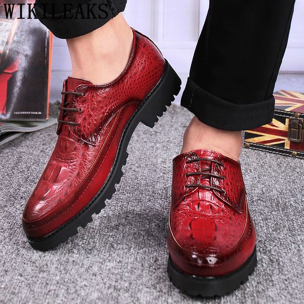 

crocodile shoes italian mens leather shoes formal black men oxford evening dress zapatos de hombre casual mariage