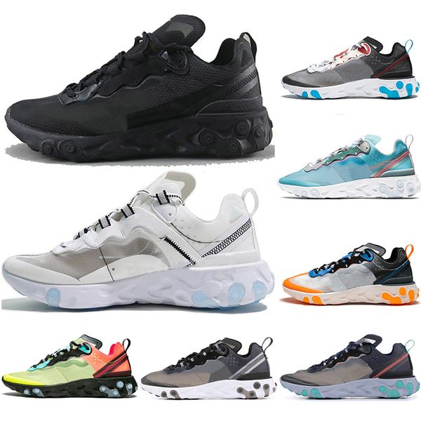 

React Element 87 Undercover Men Running Shoes Undercover Green Stripe Black Women Designer Shoes Sport Sneakers 5.5-11 NIK