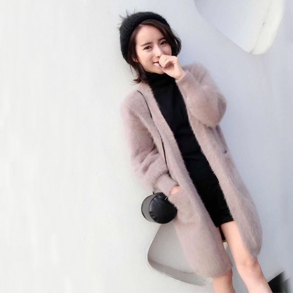 

2019 women high fashion pure 100% mink cashmere cardigans factory customize colors and plus size mink cashmere sweater tbsr350, White