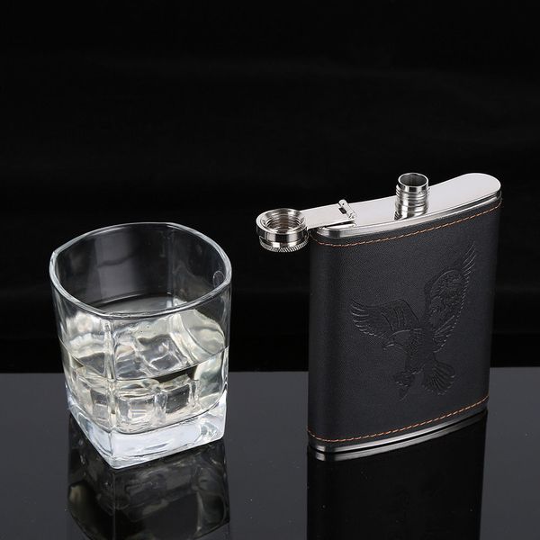 

Stainless Steel Hip Liquor Whiskey Alcohol Flask Cap 7,8,9oz Pocket Wine Bottle