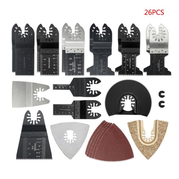 

26pcs universal wood metal oscillating multitool quick release saw blades fit h55a