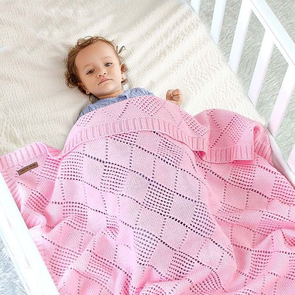 

new baby solid color knitted blanket baby windproof blanket comfortable breathable air conditioning blankets
