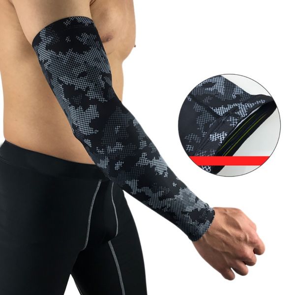 

sun good protection cycling cuff volleyball golf sleeves anti-uv cover hands camouflage camping sports arm sleeve, Black;gray