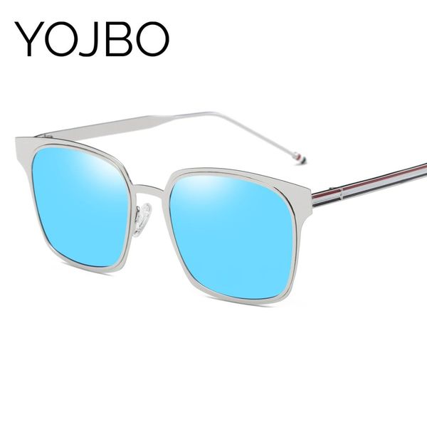 

yojbo polarized sunglasses men 2019 luxury retro mirror mans vintage brand designer hd uv400 sun glasses for women with case, White;black