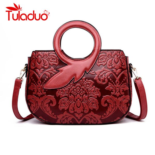 

embossing print women bag floral women over shoulde bag female designer handbags flower chinese style messenger bags for