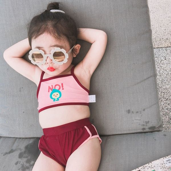 

hvh8s children's 2019 girl's cute split baby's printed quick-drying diving children's 2019 girl's cute split baby&#, White;black