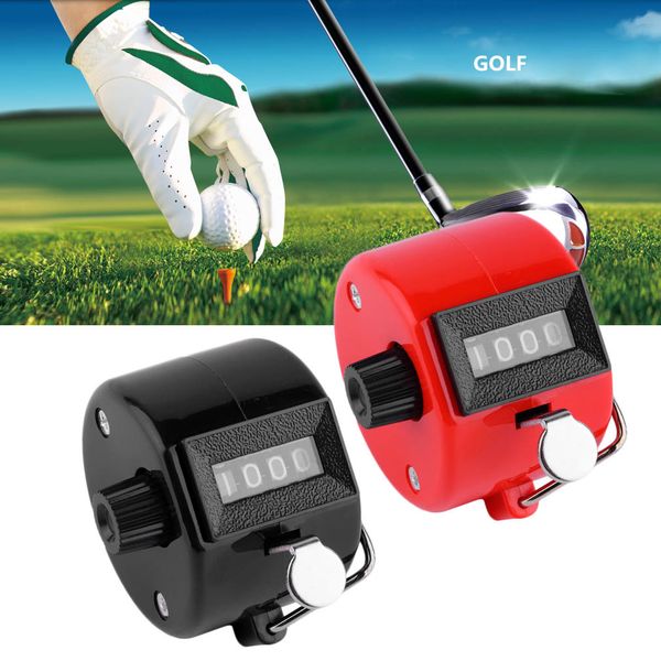 

4 digit portable convenient plastic + metal hand held tally counter manual clicker number counting golf two colors availables