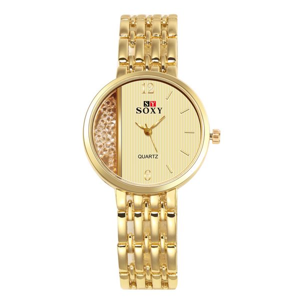 

new bracelet watch fashion design personality dial women's water drill retro watch network popular, Slivery;brown
