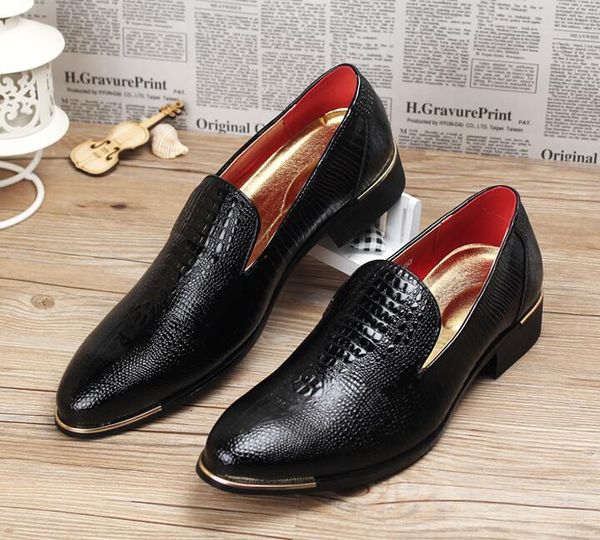European Men S Fashion Bright Bean Shoes Metal Buckle Breathable