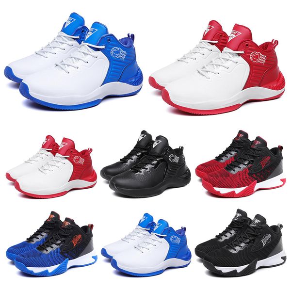 

2020 non-brand fashion men women running shoes triple black blue red mens trainer sports sneakers runners 40-44 style #28, White;red