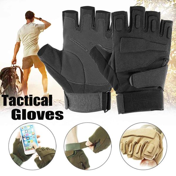 

outdoor sports tactical cycling gloves army gloves luvas motorcycle for hiking camping men's, Black