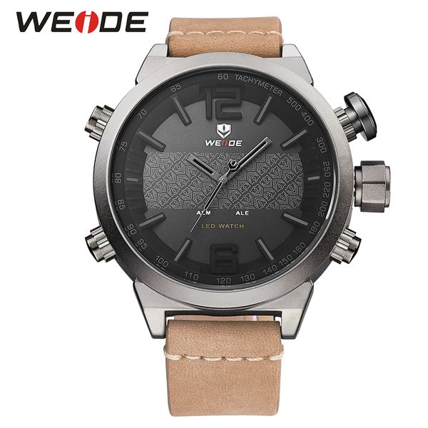 

weide 2017 new hot men sports watches led digital quartz wrist watches men's top watch, Slivery;brown