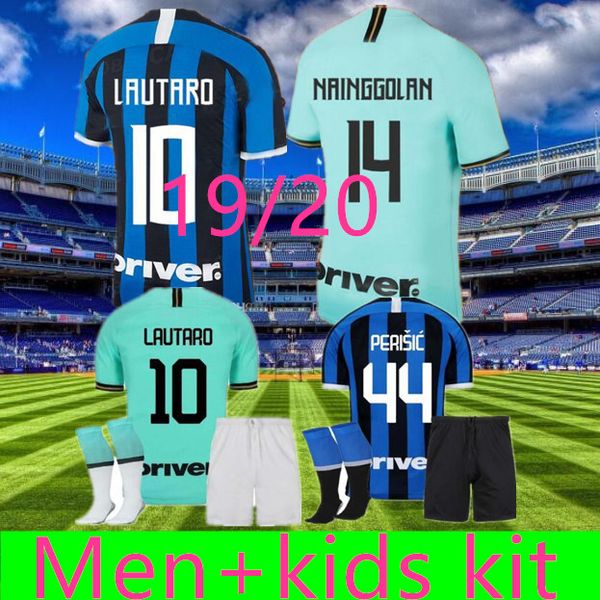 

19 20 Men + Kids kit LUKAKU Milan Soccer Jersey home Inter #9 ICARDI Away LAUTARO PERISIC NAINGGOLAN 2019 2020 child set football