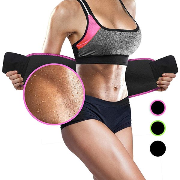 

waist support thermo sweat body shaper slimming trainer belt band bodybuilding women lose weight, Black;gray