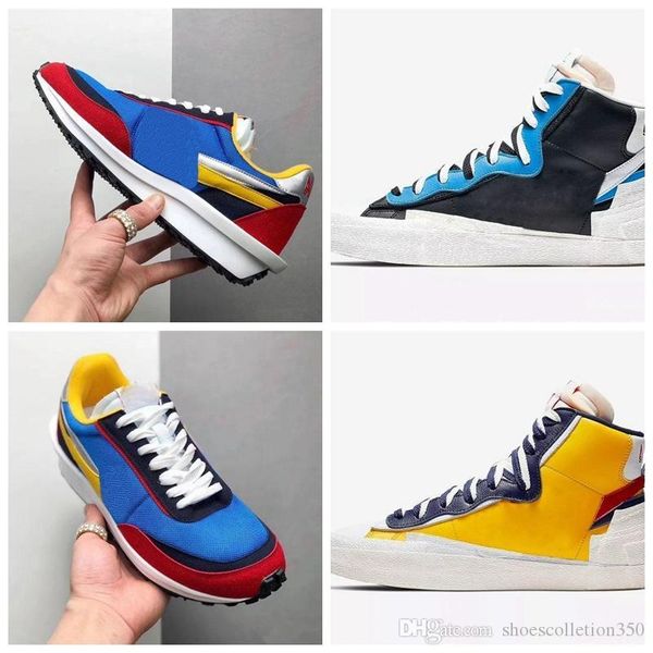 

2019 release authentic blazer mid high sacai legend blue with the dunk snow beach ld waffle multi bv0072-001 bv0072-700 men outdoor shoes