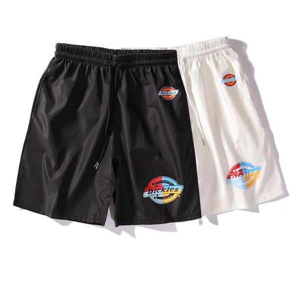 

printed shorts teenager sports short pants casual loose clothing black white couplel apparel fashion summer dk, White;black