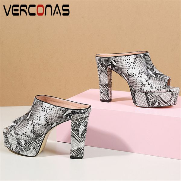 

verconas woman pumps fashion woman sandals design summer genuine leather elegant squaretoe square high heels shoes, Black