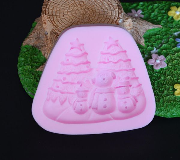 

рождественская елка снеговика формы силиконовые формы ручной работы мыло mold, fondant украшение торта sugar ремесленные инструменты для вып