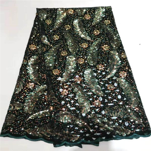 

navy blue french tulle lace fabric african sequins lace fabric embroidery trim for african party dress 2738b, Black;white