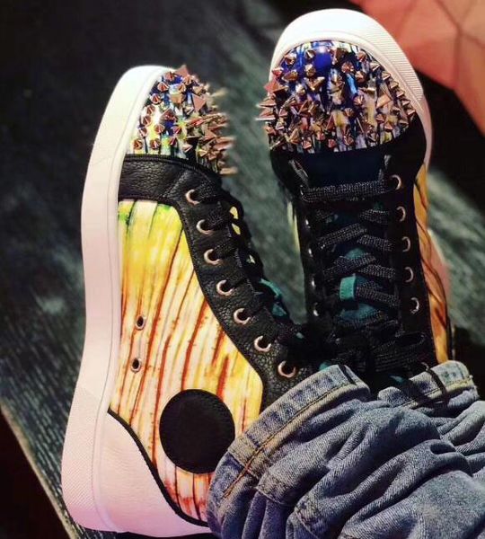 

Multi-level Patent Leather & Pik Pik Toe Spikes Women,Men High Quality Red Bottom Sneakers Fashion Party Trainer Casual Shoes EU35-46