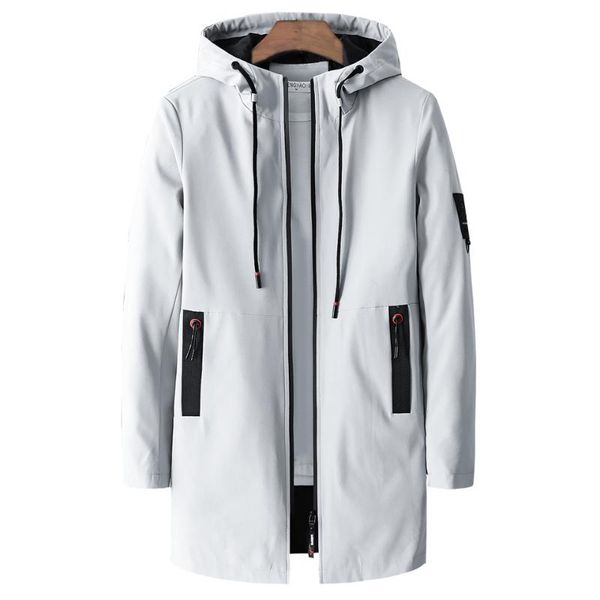 

brand men new 2018 autumn casual long jacket trench coats men fashion hooded solid elastic windbreaker pocket trench jackets, Tan;black