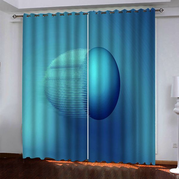 

синие шторы сплошной цвет штор 3d штор печать blockout полиэстер фото drapes ткань для номера