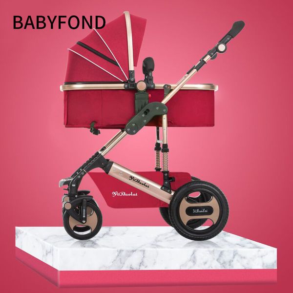 

baby stroller high landscape can sit, lie down, folding, shockproof, winter and summer children's trolley, light baby carr