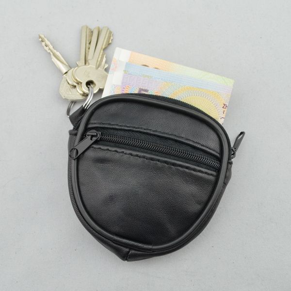 

mini men's genuine leather coin purse wallet waist belt loops bag coin pocket case key ring black ing, Red;black