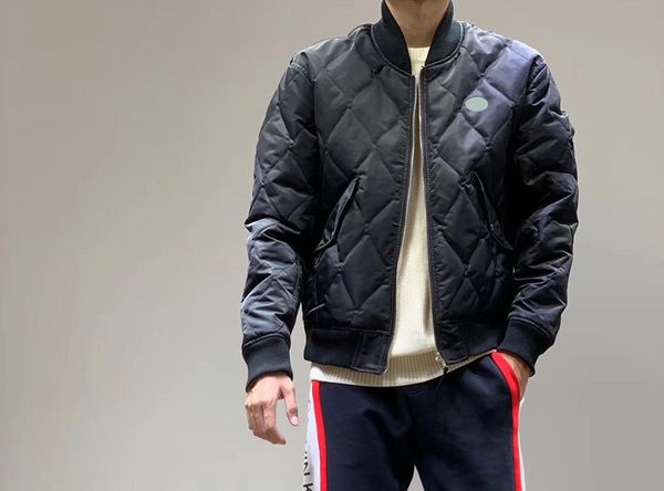 

crocodiles mens jacket french brand designer jacket luxury fabric embroidery badge reversible jacket classic winter jackets, Black;brown