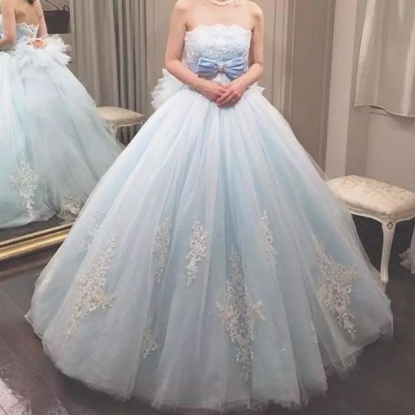 

2020 gorgeous quinceanera dresses ball gown beaded sequins lace appliques soft tulle prom party gowns bow handmade flowers, Blue;red