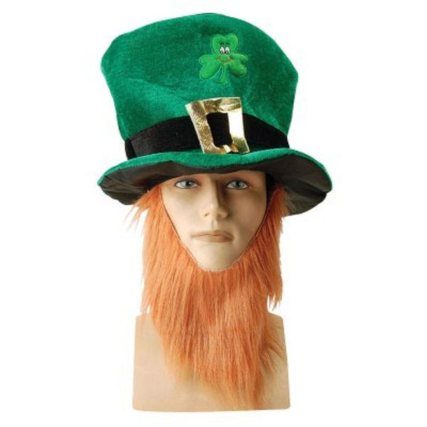 

50pcs clover faux long beard hats headbands st patrick day party hats costume decoration