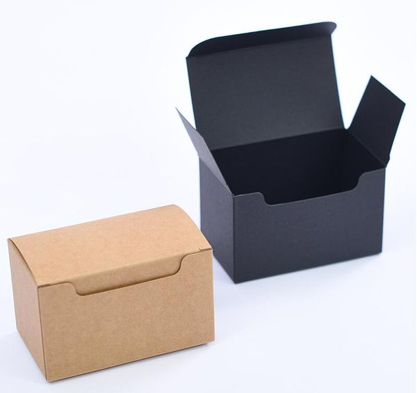 

20pcs black kraft cardboard boxes gift craft packing box business name card storage packaging soap paper boxes 10*6*6cm